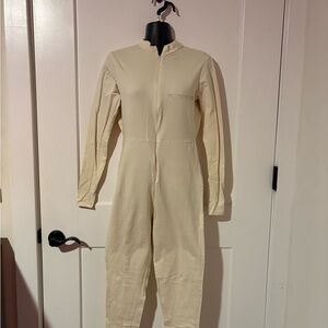 PLT Cream Long-Sleeve Zip Jumpsuit